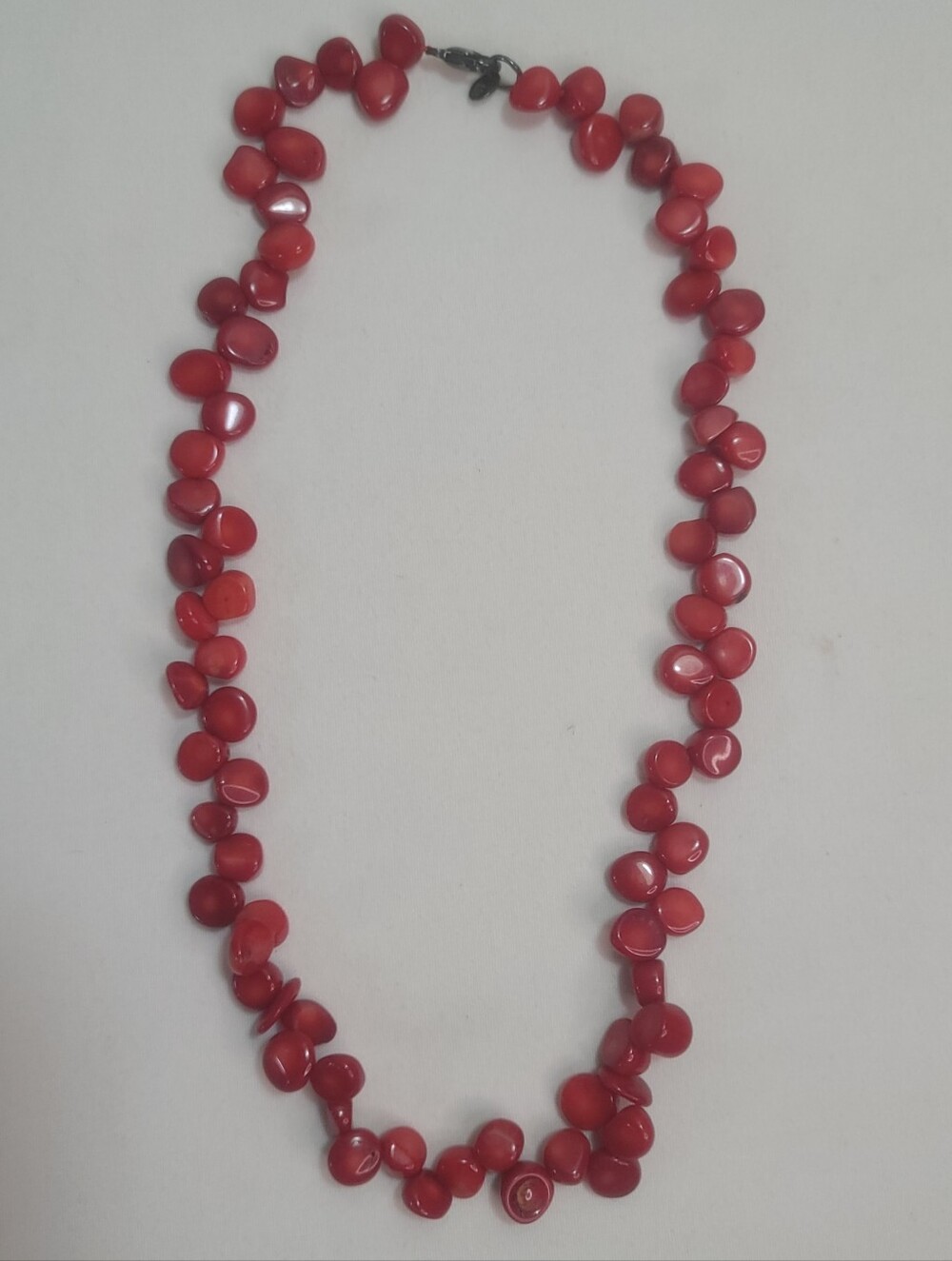 Lucas Lameth Red Coral 925 Sterling Silver Beaded Necklace